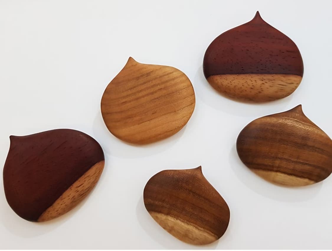 🌰가을분위기 원목 알밤브로치 세트🌰 (on wood 우드공방) 상품이미지2