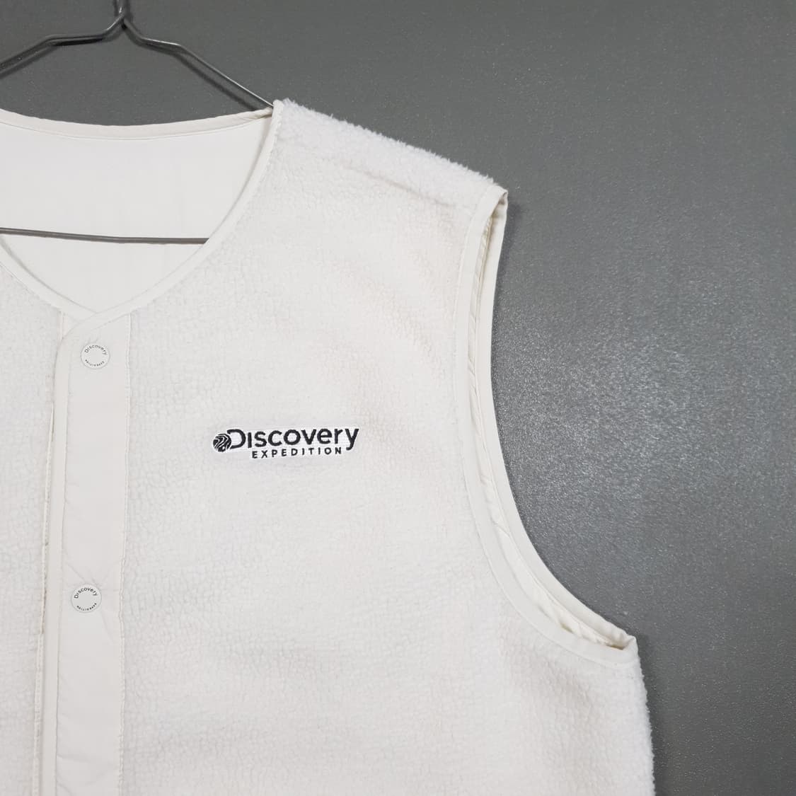 XL) 디스커버리 신형 21ss 리버서블 양면 퀼팅 쉐르파 플리스 베스트 상품이미지4