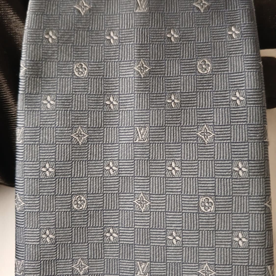 루이비통 실크 그레이 모노그램 넥타이 8.1cm A+등급 A19146 상품이미지7