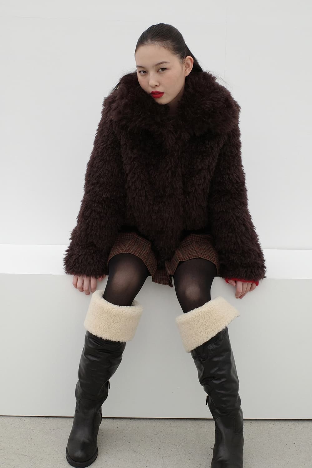 포니테일 ponytail shaggy 퍼 재킷 상품이미지1