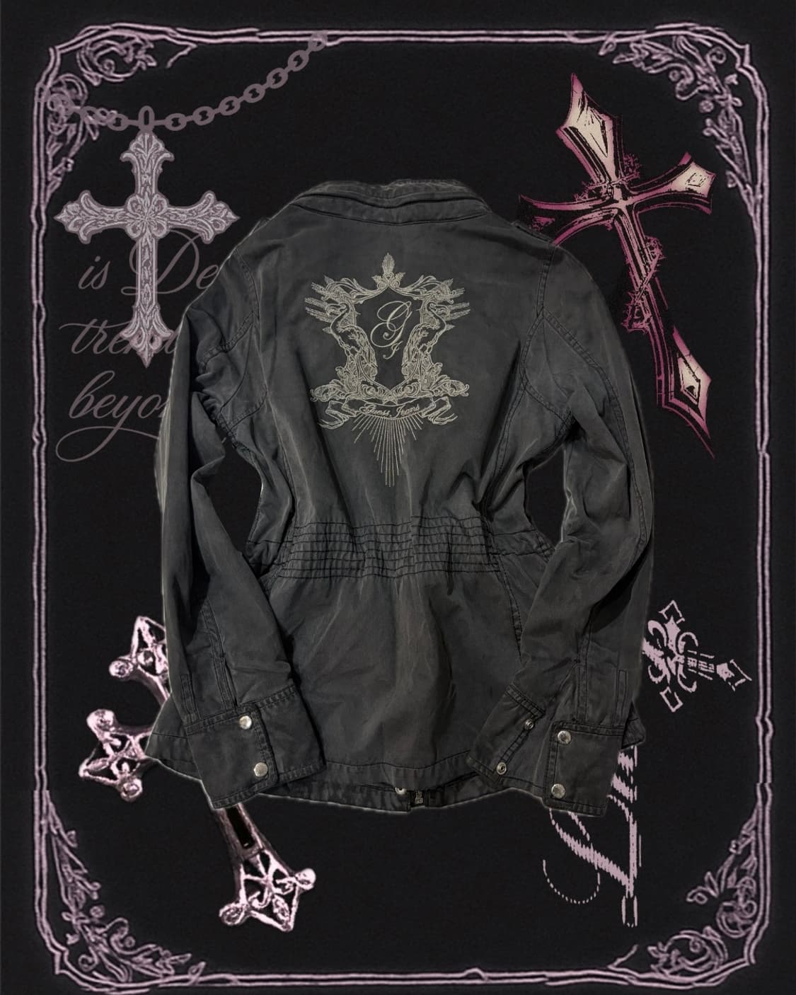 guess shirring back embroidery jacket 상품이미지4