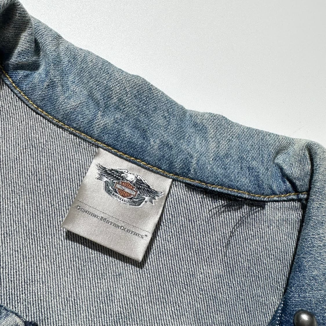 (매장판) 할리데이비슨 데님 패치워크 베스트 상품이미지5