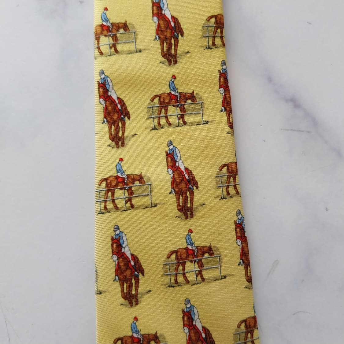 폴로 랄프로렌 옐로우 승마 패턴 넥타이 9.1cm A+~A등급 K2594 상품이미지9