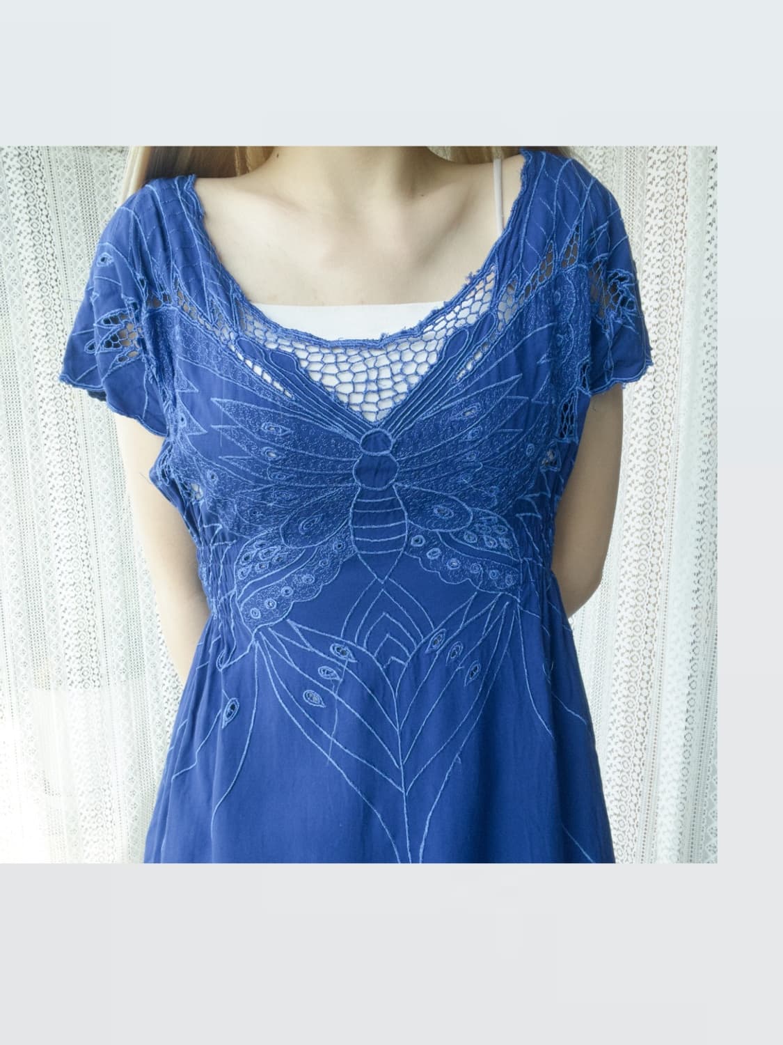 Butterfly Embroidered Dress 나비 자수 원피스 상품이미지1