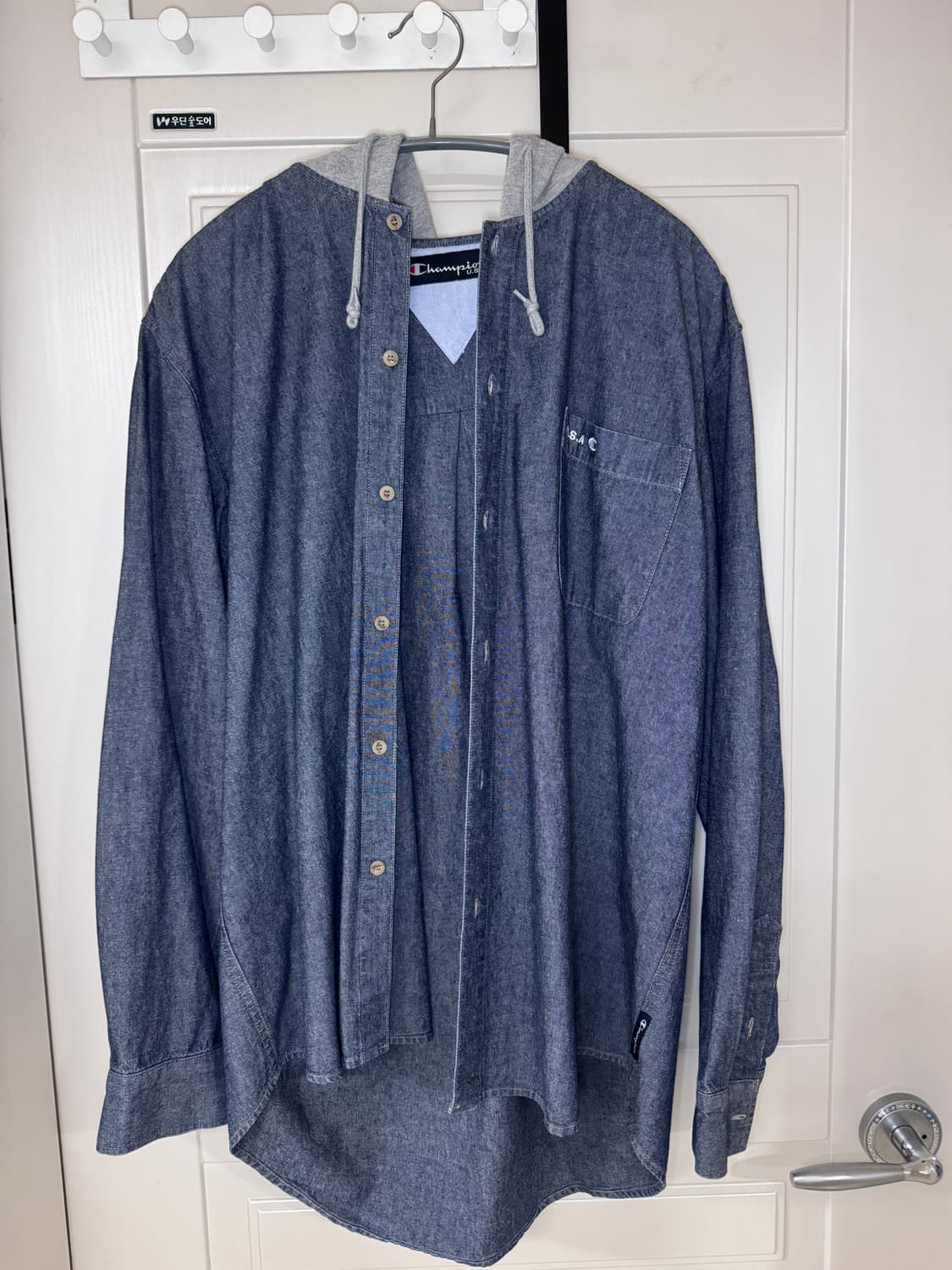 챔피언 후드 셔츠 M 상품이미지3