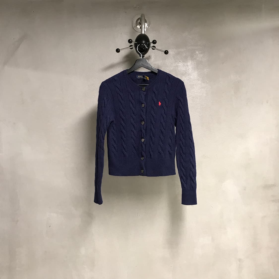 폴로 랄프로렌 QR 케이블 니트 가디건 네이비 M(W) 상품이미지1