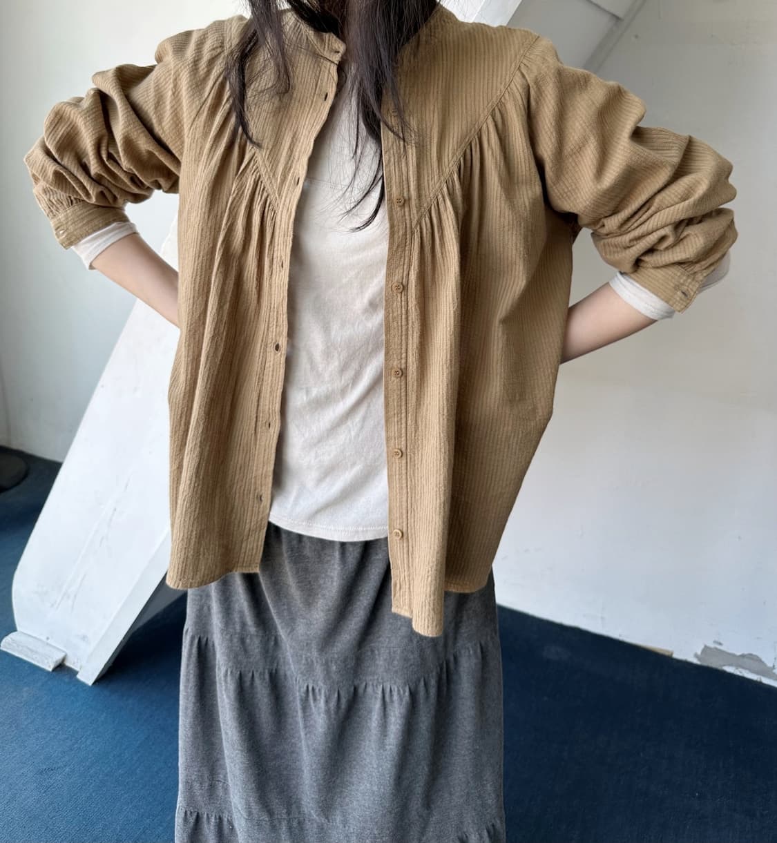 High gauge natural cotton design shirt 상품이미지10