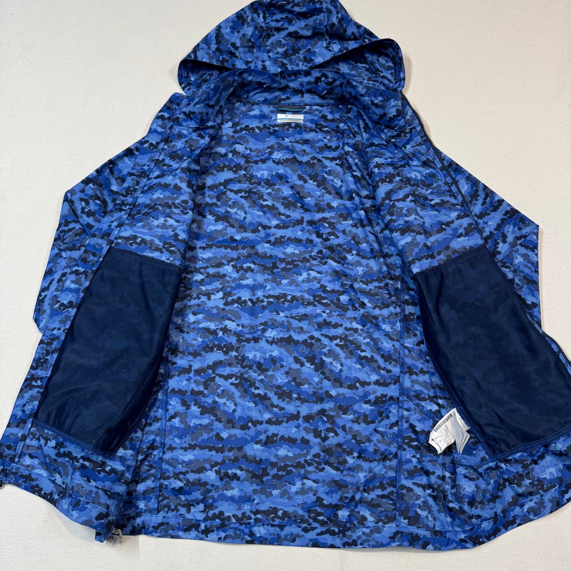 L) 컬럼비아 블루 카모 후드 얇은 바람막이 상품이미지5