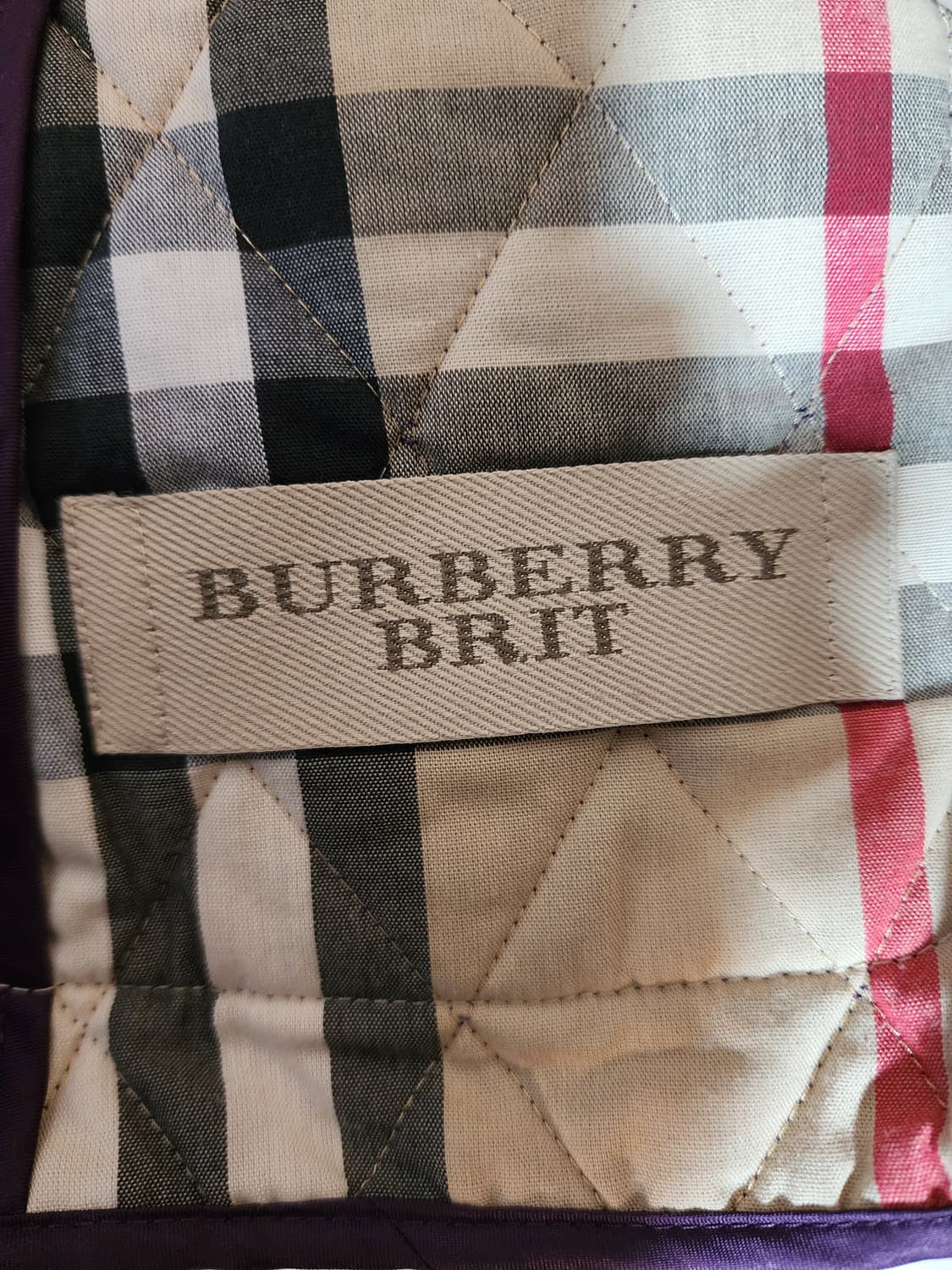 버버리 브릿 퀼팅 자켓 퍼플 M 상품이미지5