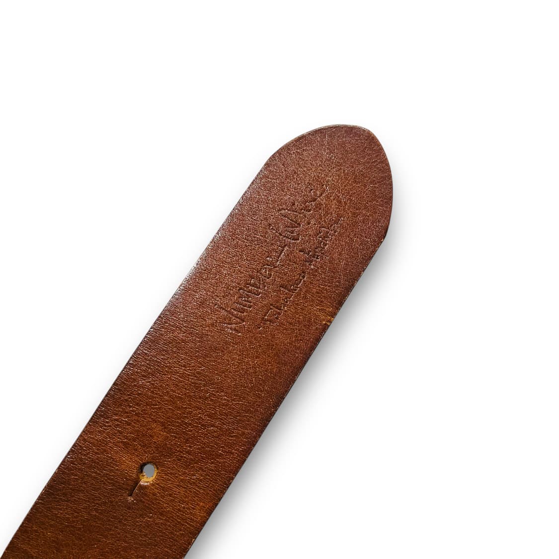 넘버나인 버클 로고 브라운 빈티지 가죽 벨트 상품이미지6