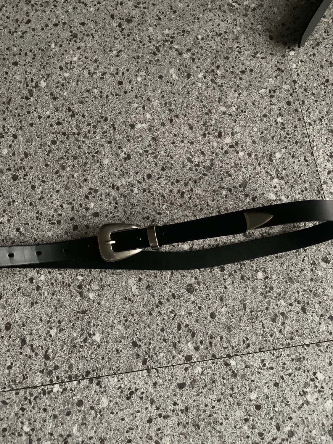 도프제이슨 심플 웨스턴 하드레더 벨트 상품이미지3