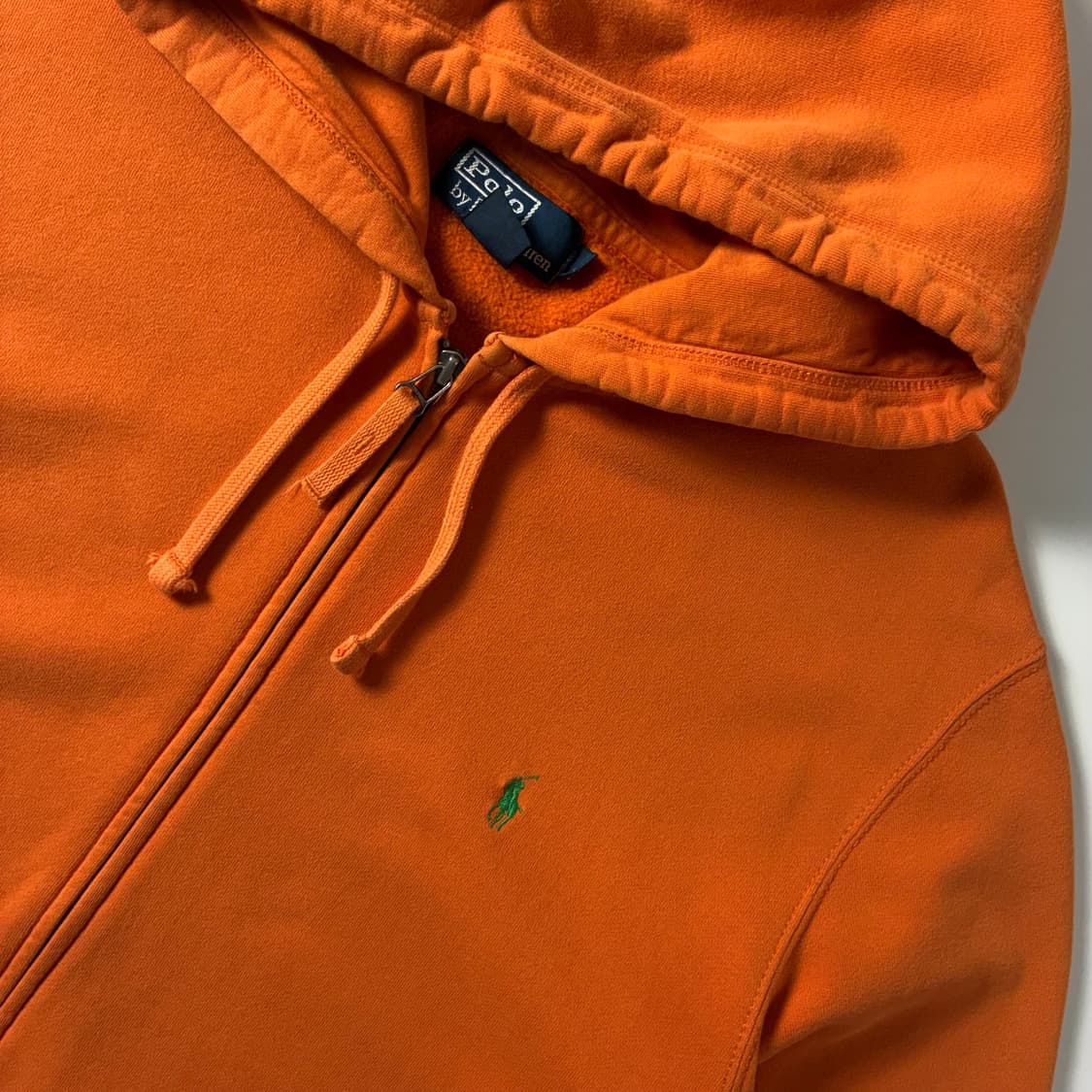 Polo  폴로 랄프로렌 90,s 자수 코튼 오렌지 후드집업  상품이미지3