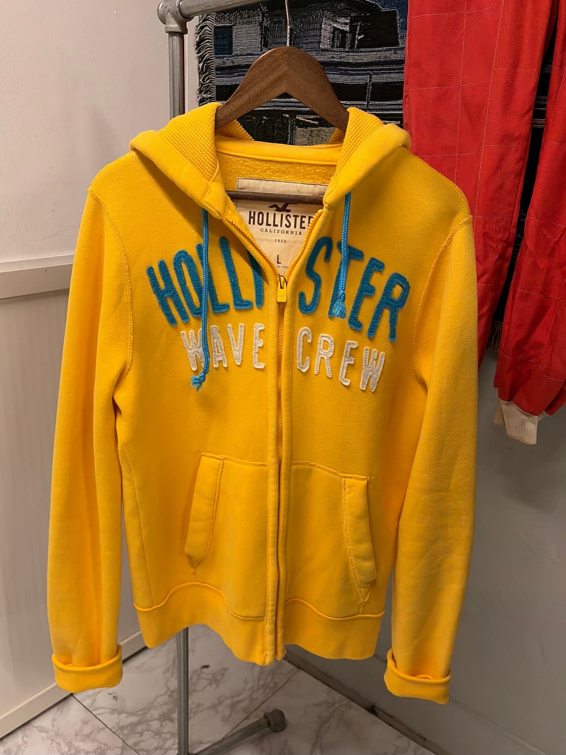 (정품/L)홀리스터 후드집업 옐로우 a1 상품이미지2