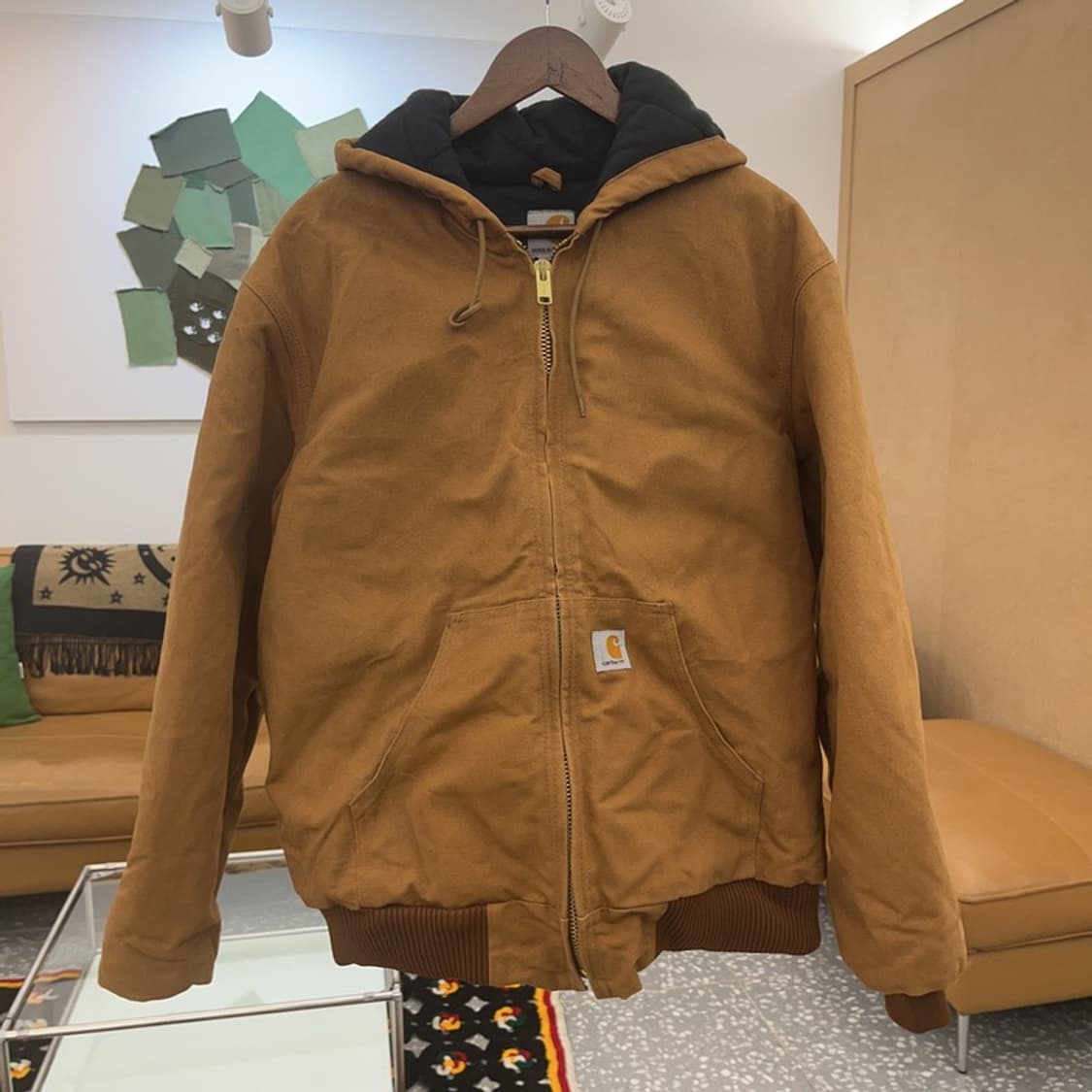 칼하트 올드스쿨 덕액티브 후드 워크 자켓 M C06687 상품이미지3