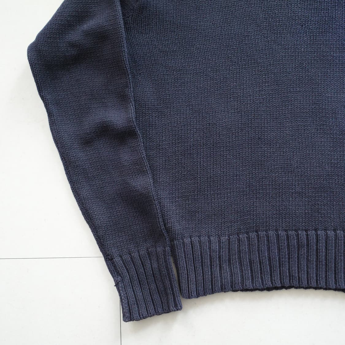 90s 폴로 랄프로렌 네이비 브이넥 코튼 니트 L 상품이미지5