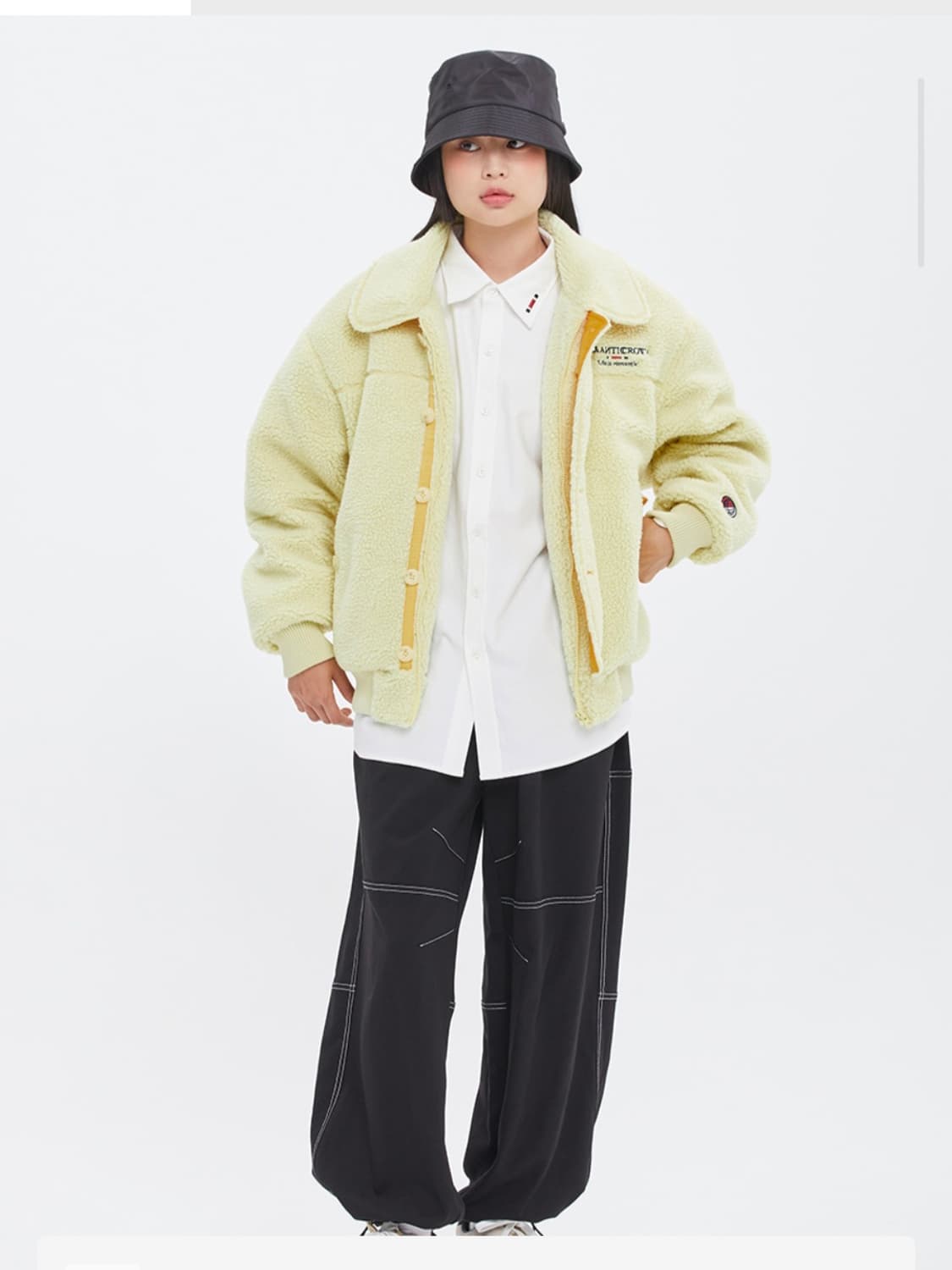 로맨틱크라운 남여공용 뽀글이 자켓 옐로우 S~M 상품이미지2