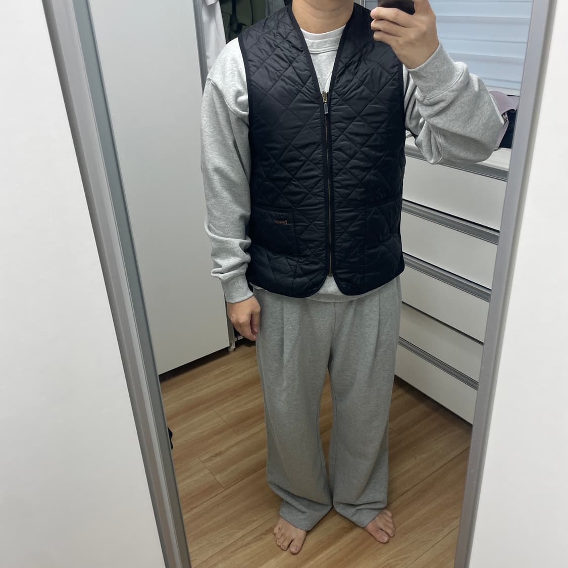 바버 내피 조끼 블랙(40) 상품이미지10