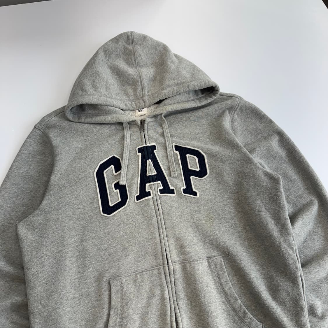 Gap 갭 네이비 로고 그레이 후드집업 상품이미지4