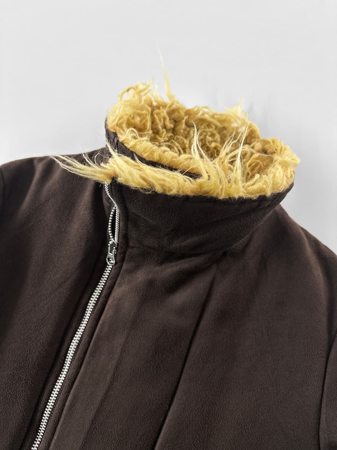 00s 스나오 쿠와하라 퍼 카라 집 업 코트 상품이미지3