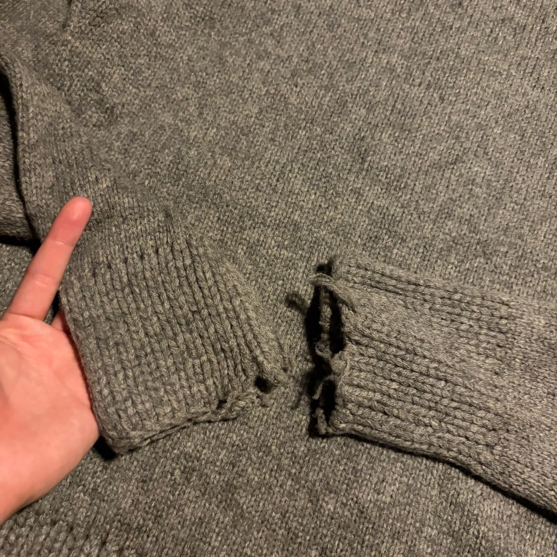 Armani exchange 넥 사이드 집업 니트 울 그레이 상품이미지6