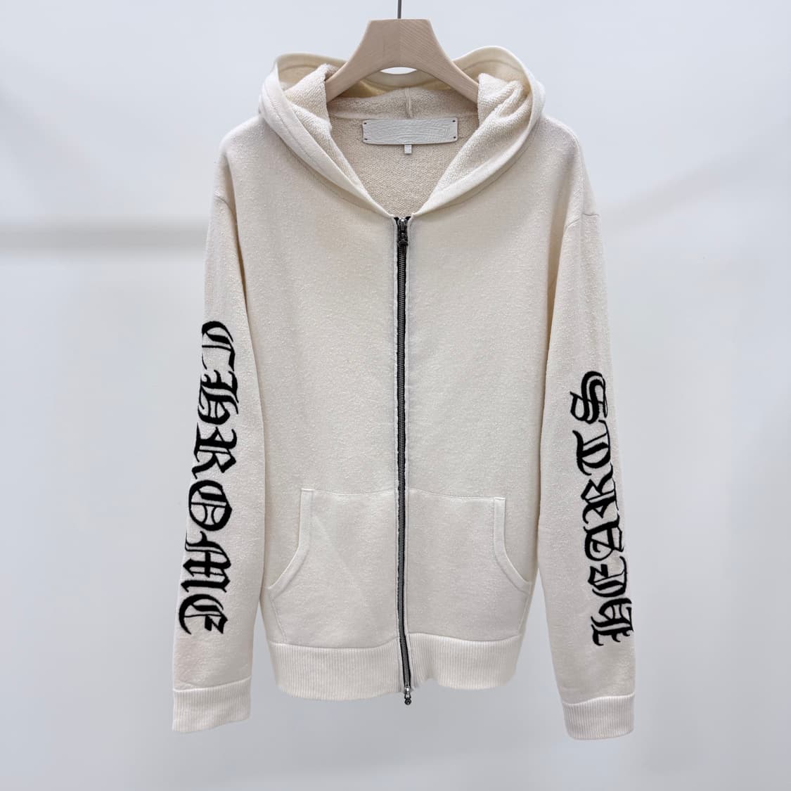 [S급/M] 크롬하츠 캐시미어 후드집업 자켓 아이보리 상품이미지1