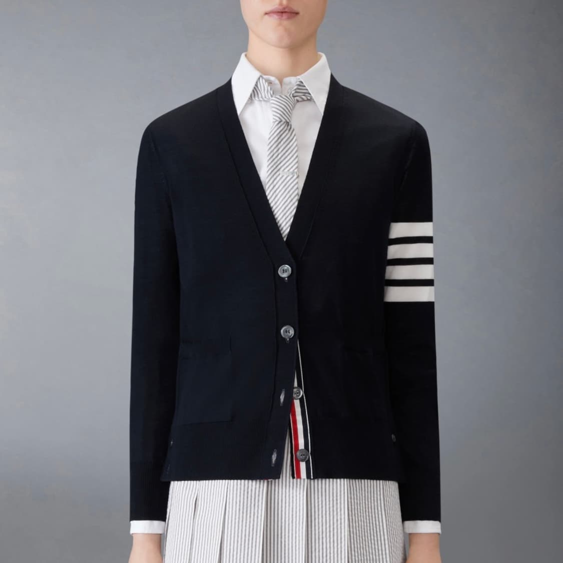 [미사용/36] 톰브라운 사선완장 메리노 울 여성 가디건 상품이미지8