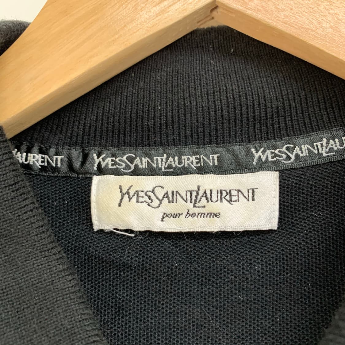 YSL 90s 제팬 라인 미니멀 블랙 PK티 상품이미지7