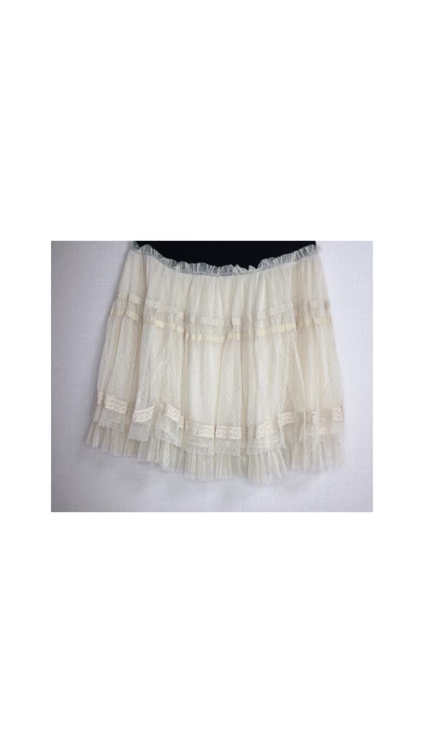 빈티지 아이보리 레이스 프릴 스커트 상품이미지3