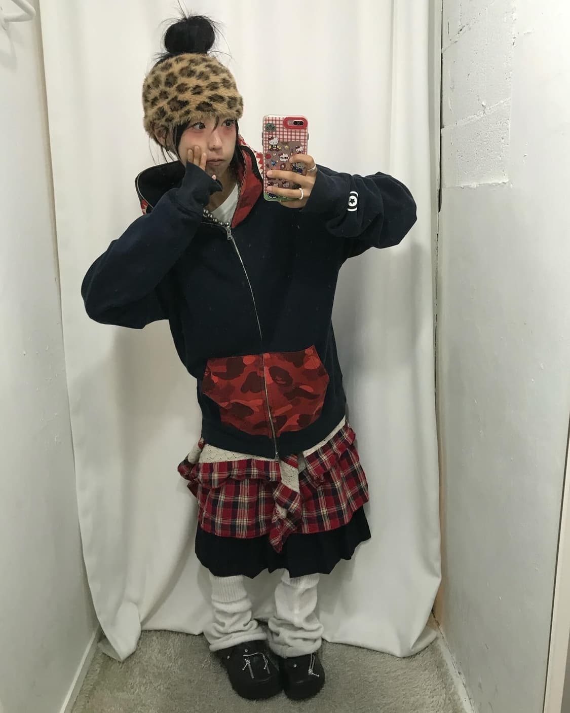 Bape Red Camouflage Shark Hood Zip-Up  상품이미지5