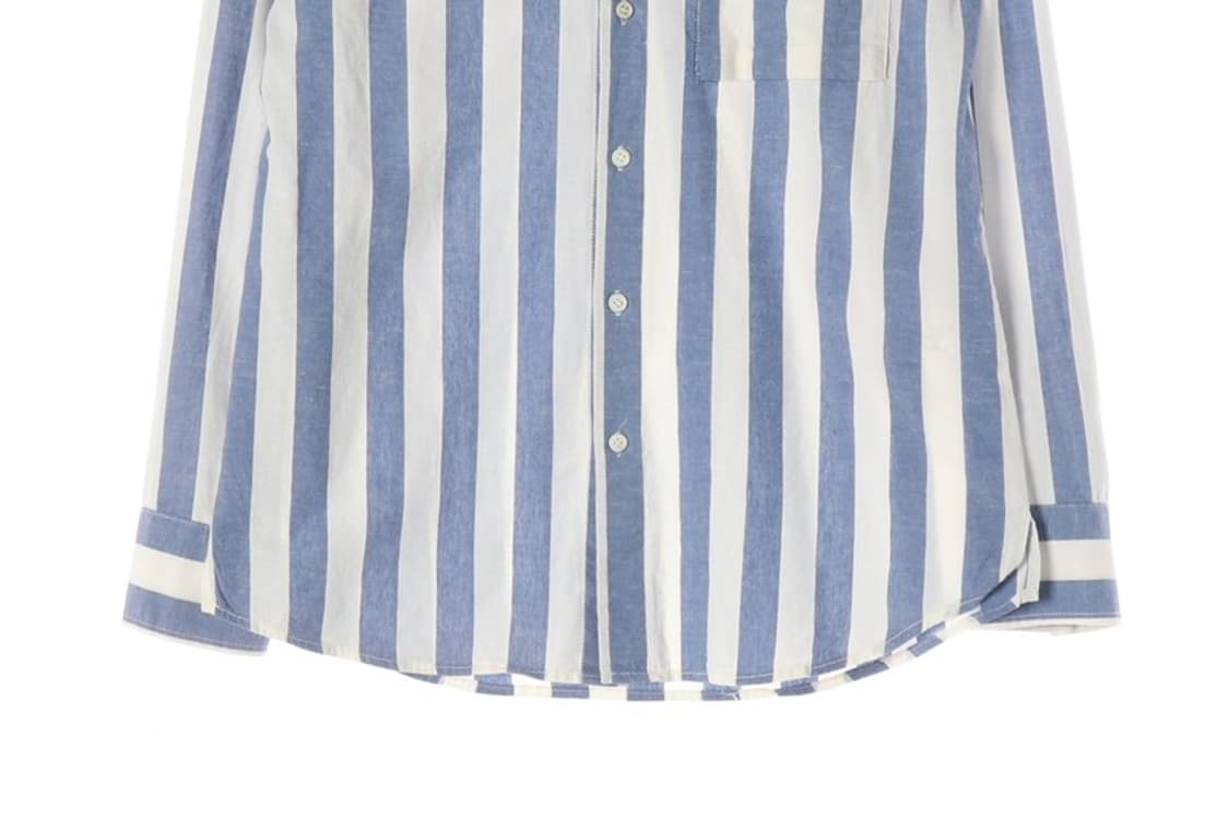 시스템 옴므 밴드카라 멀티 스트라이프 셔츠 L 상품이미지4