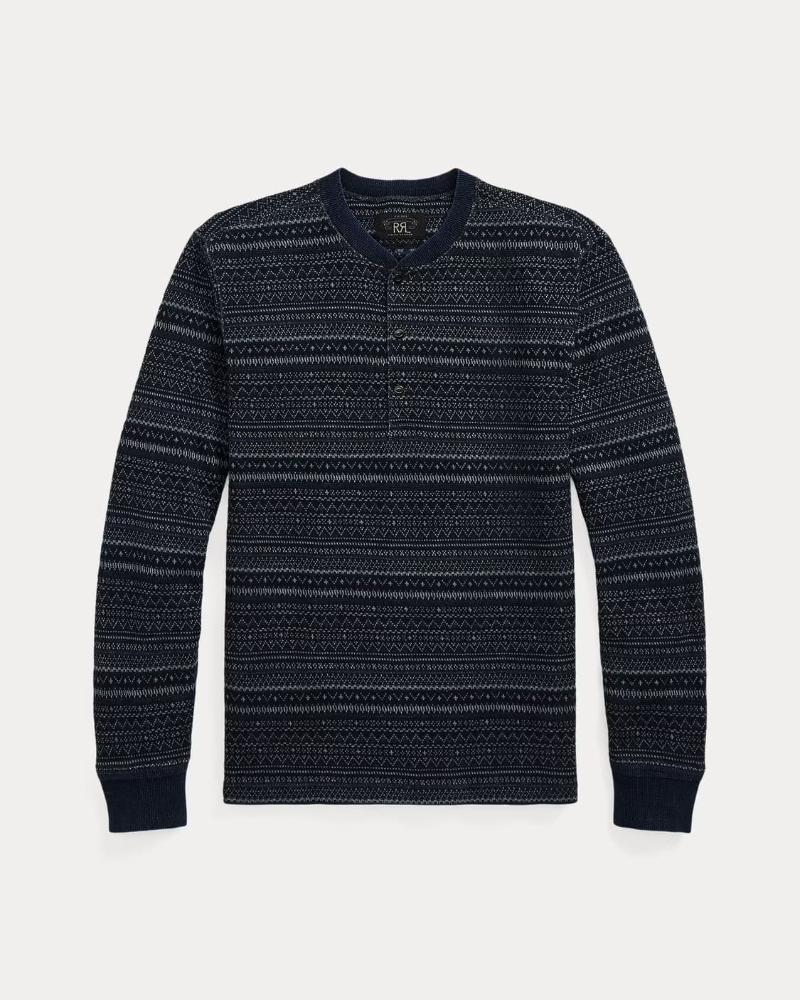 RRL 인디고 자카드 헨리 셔츠 상품이미지1