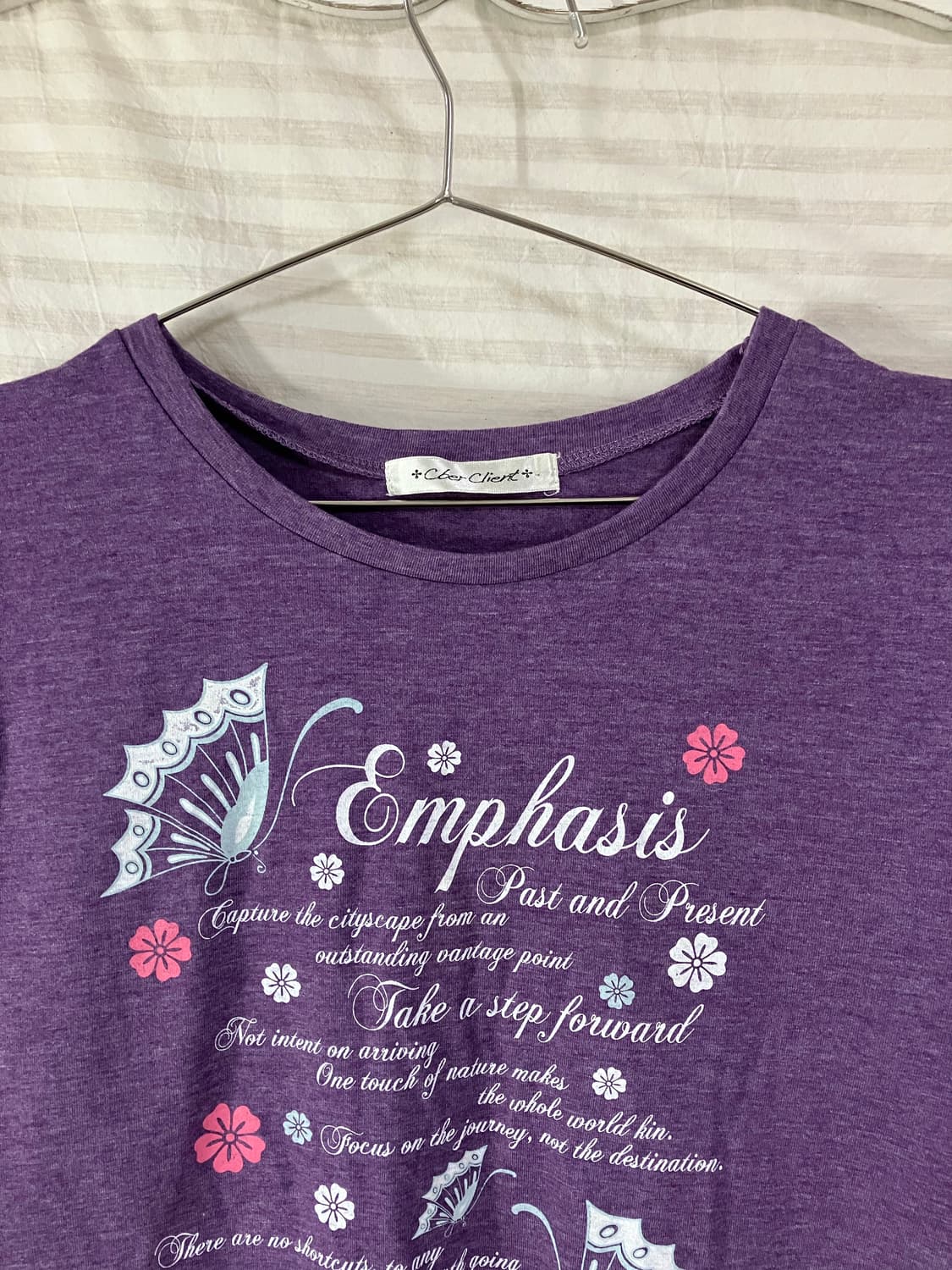 빈티지 퍼플 나비 반팔 1017 y2k 스트릿 갸루 펑키 일본빈티지 fa 상품이미지5