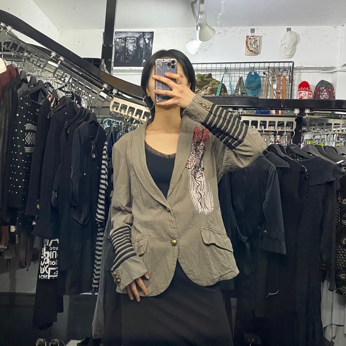 PPFM 비즈디테일 백프린팅 블레이저 상품이미지1