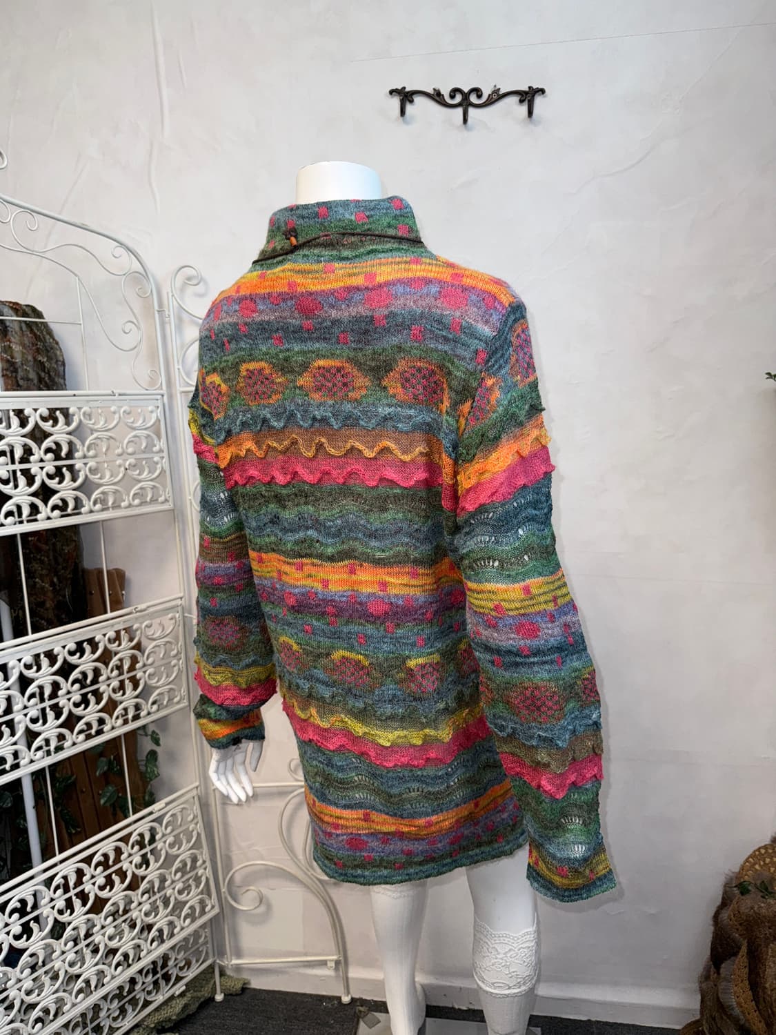 Bohemian hippie alpaca mohair knit ops 상품이미지3