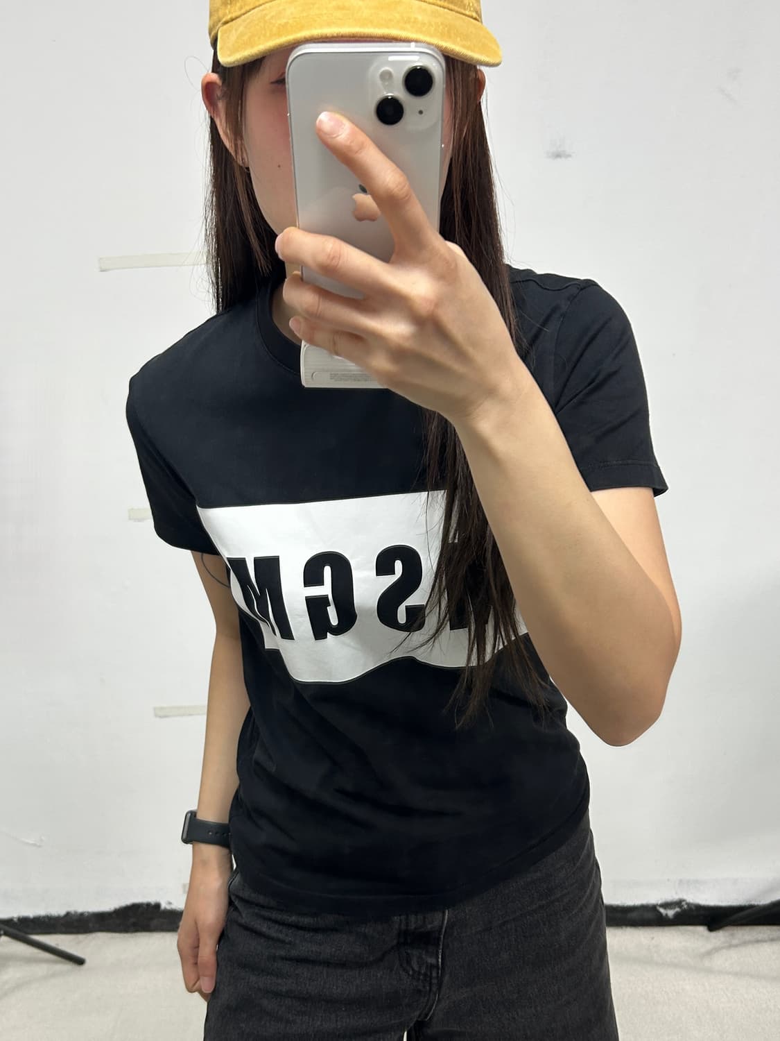 MSGM 박스로고 반팔 티셔츠 블랙 상품이미지2