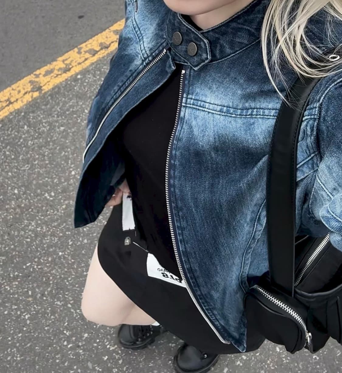 트리밍버드 데님 바이커 자켓 상품이미지1