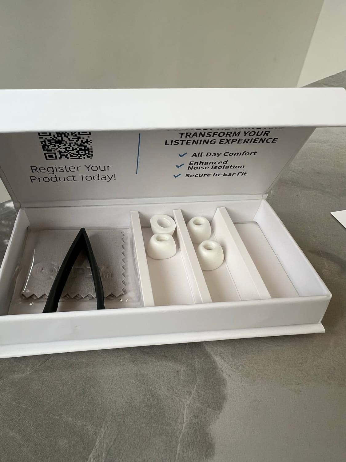 [S,M] 컴플라이 애플 에어팟 프로3 전용 폼팁 2쌍 화이트 상품이미지2