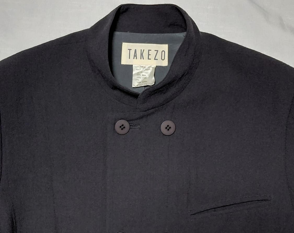 90s 타케조(TAKEZO) 아방가르드 울 100% 더블 자켓 상품이미지2