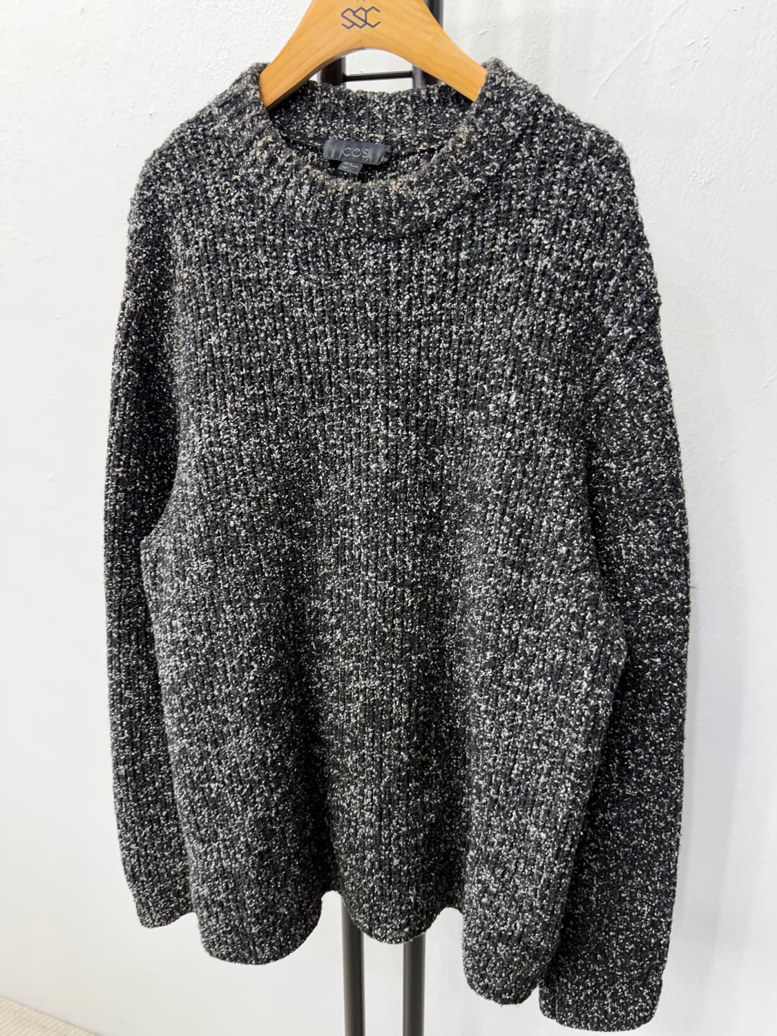 정품) COS 코스 남성 블랙 믹스 니트 스웨터 M 상품이미지3