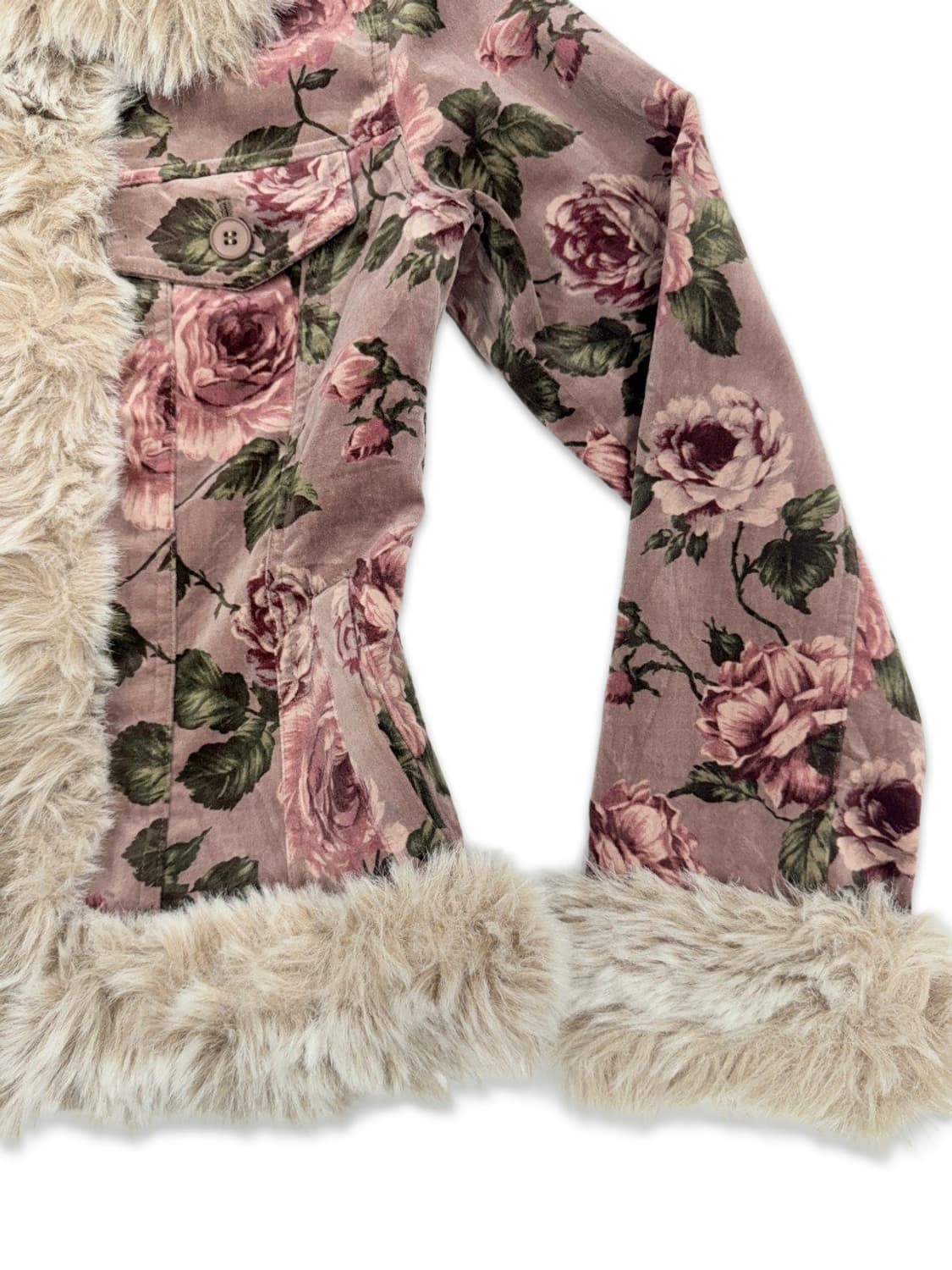 빈티지 L'est rose 핑크로즈 슬림핏 퍼 자켓 상품이미지5