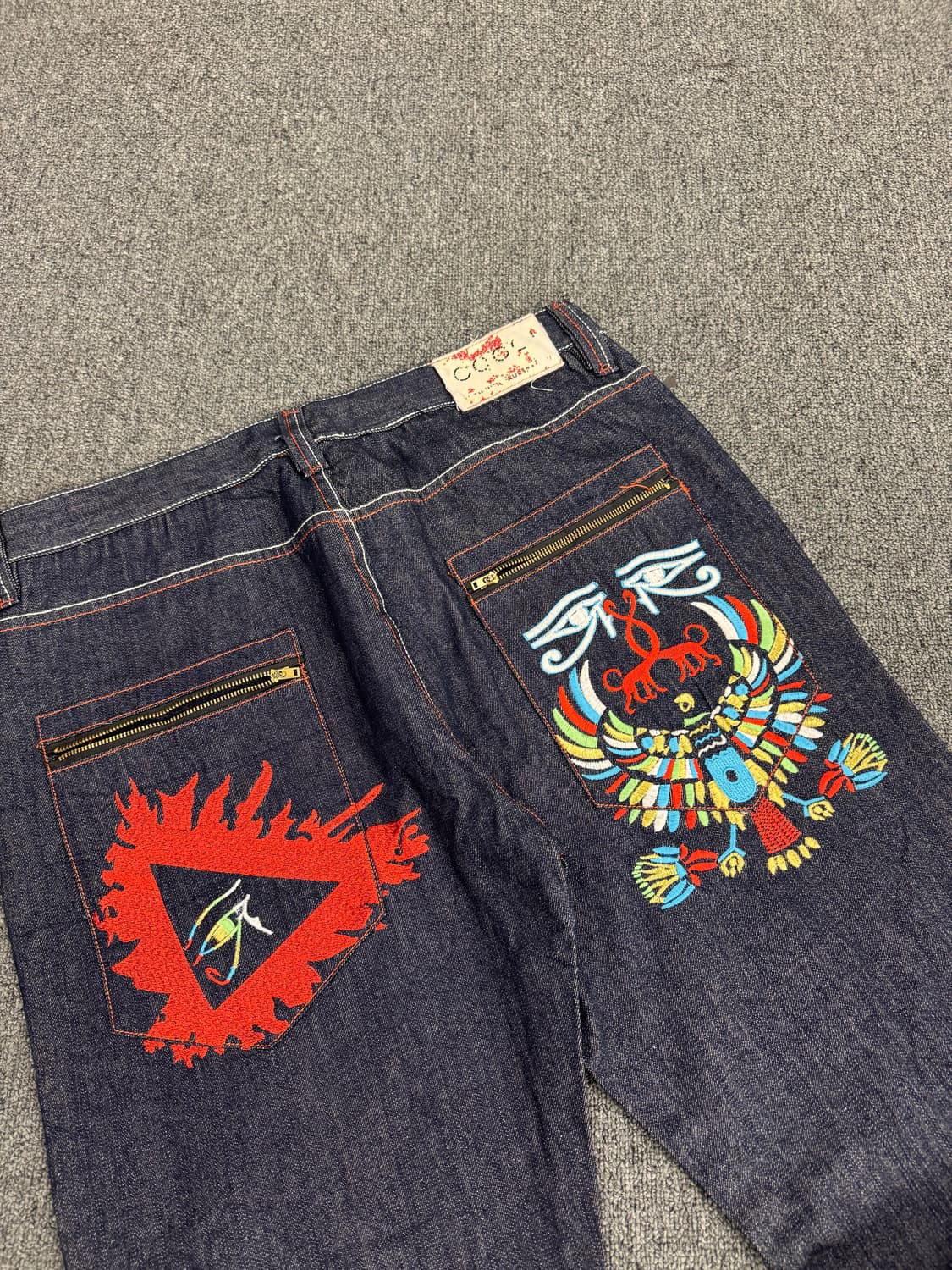 American vintage 독수리 자수 와이드 데님팬츠 상품이미지5