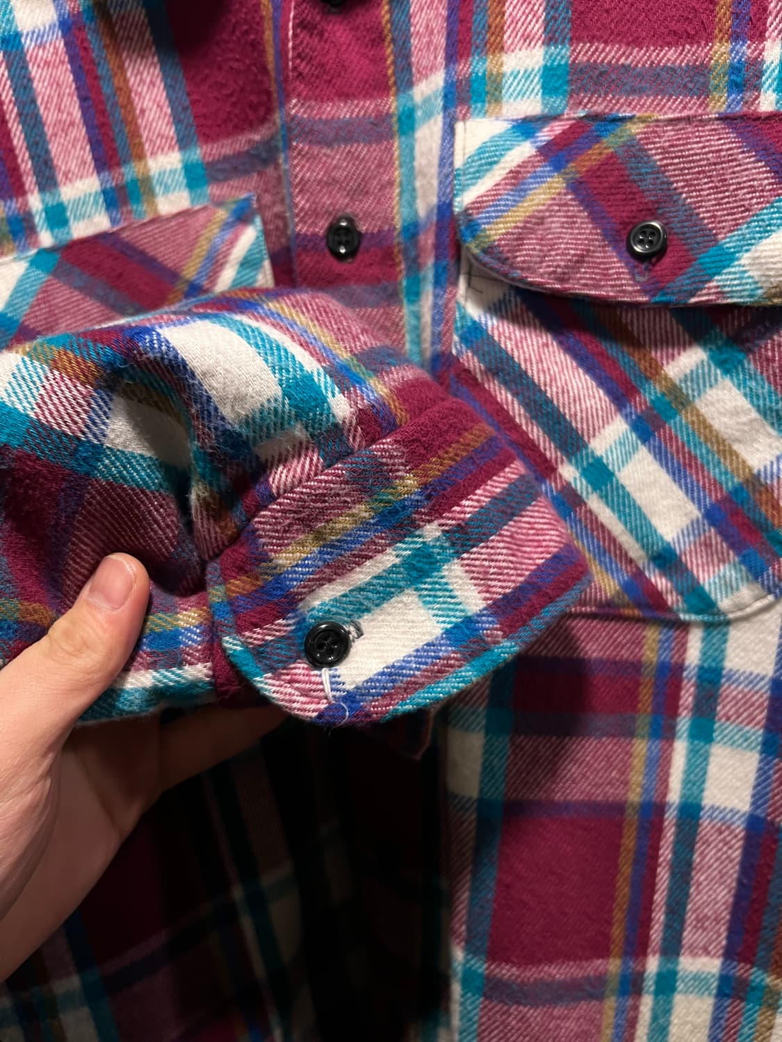 [2XL]FIVE BROTHERS USA Made 퀼팅 체크 플란넬 셔츠 상품이미지4