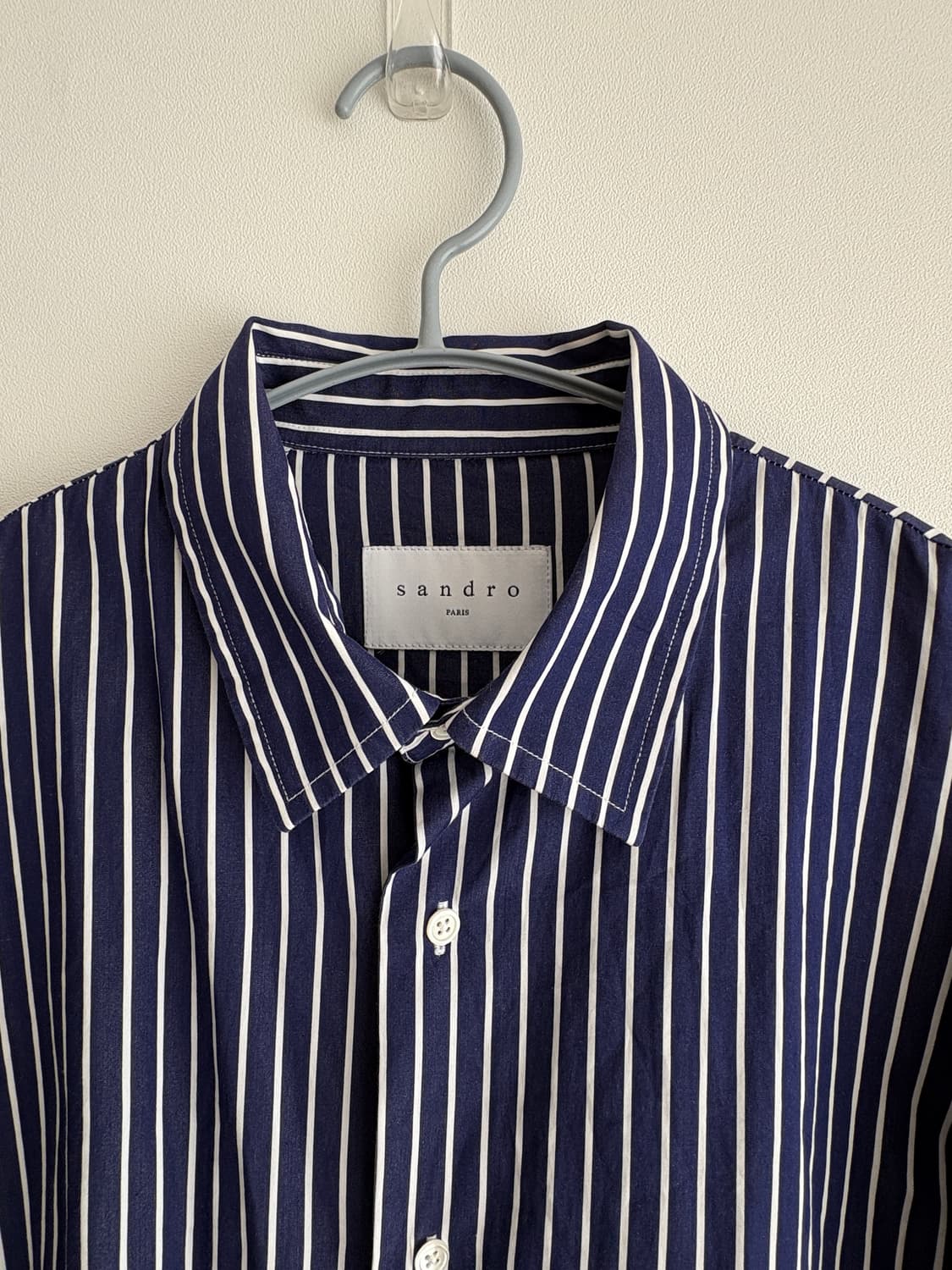 산드로 네이비 스트라이프 셔츠 상품이미지2
