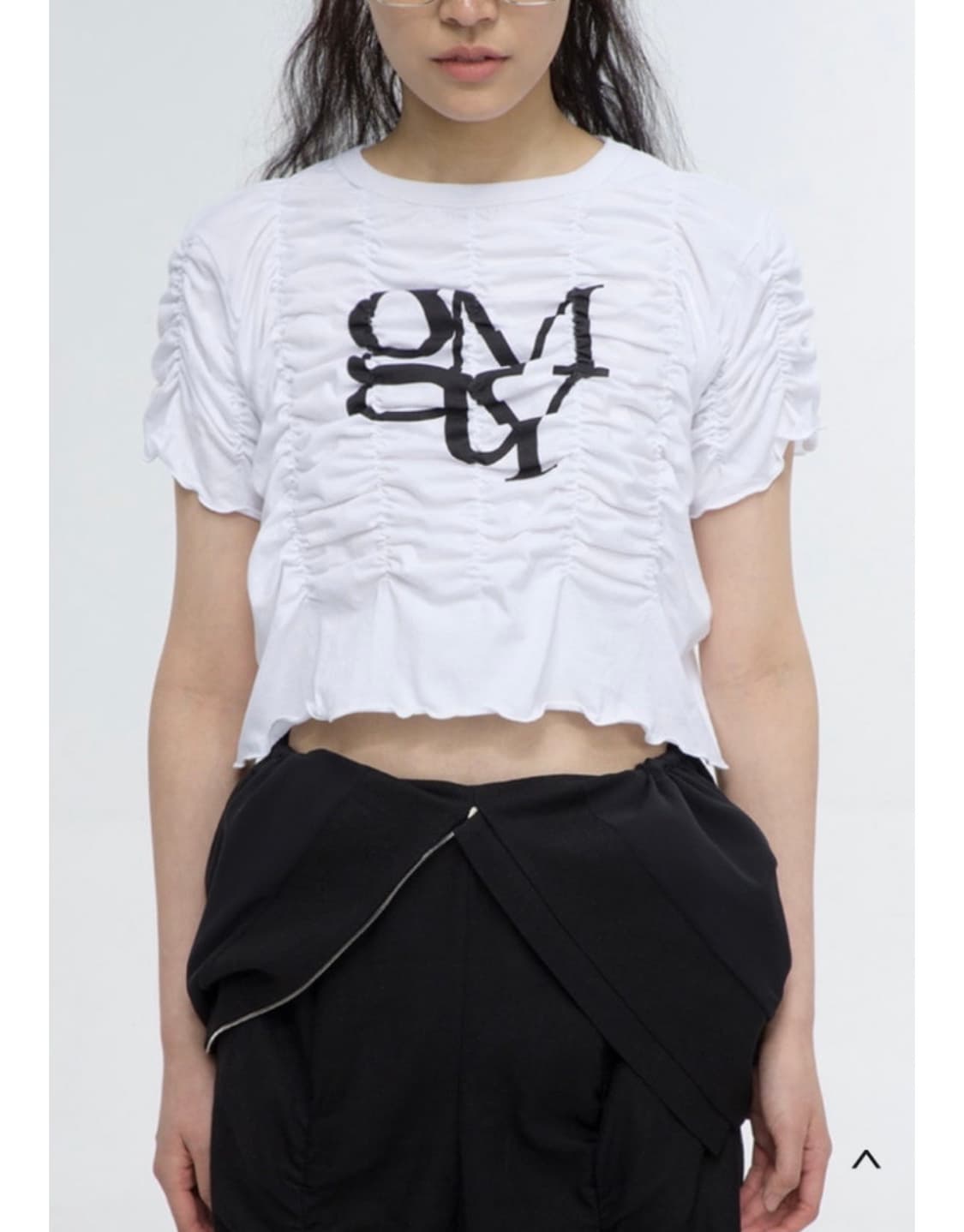 김미더영 G SHIRRING T-SHIRTS 20SS/ WHITE 상품이미지1