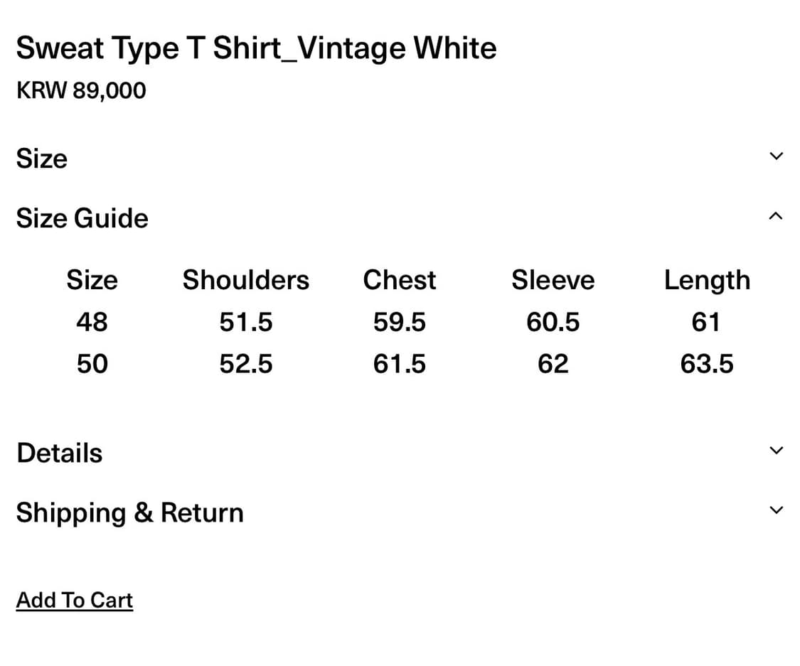 Aieul 스웻 타입 티셔츠 Vintage White [48] 상품이미지2