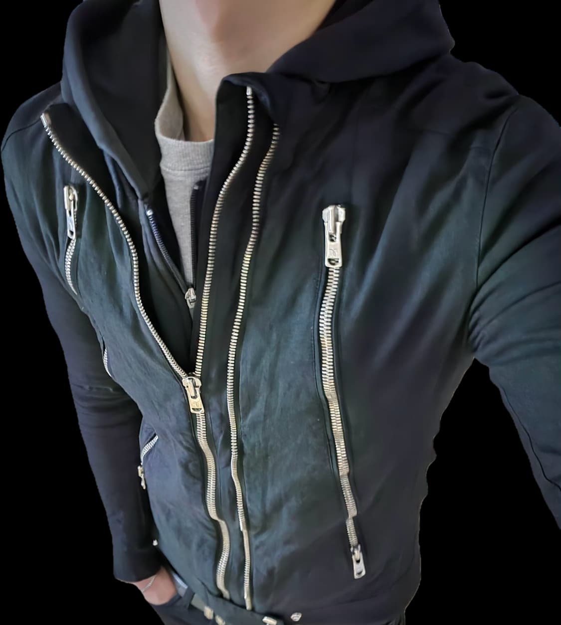 Rip Van Winkle 더블 지퍼 라이더 블루종 상품이미지3