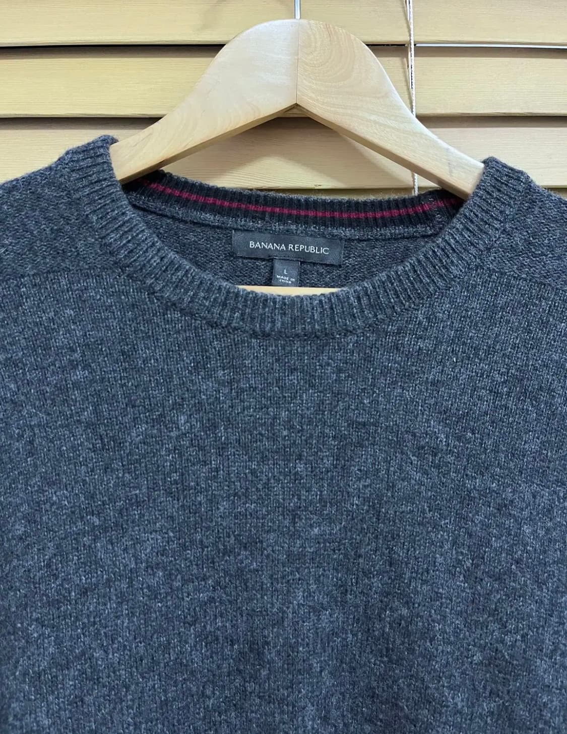 바나나리퍼블릭 남성 그레이 라운드울니트 상품이미지1