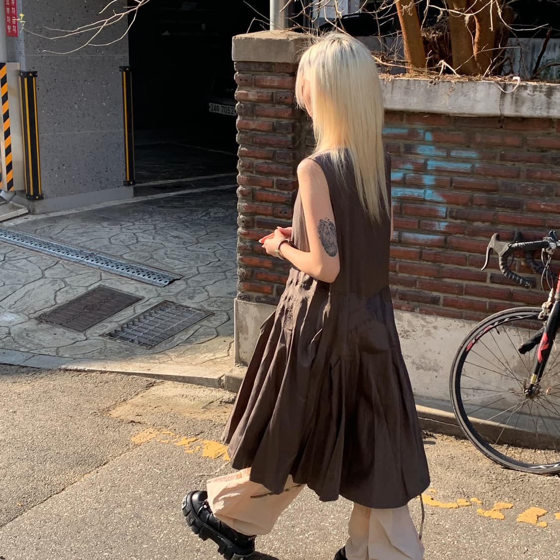 꼼데가르송 트리콧 레이어드 도트 원피스 상품이미지5