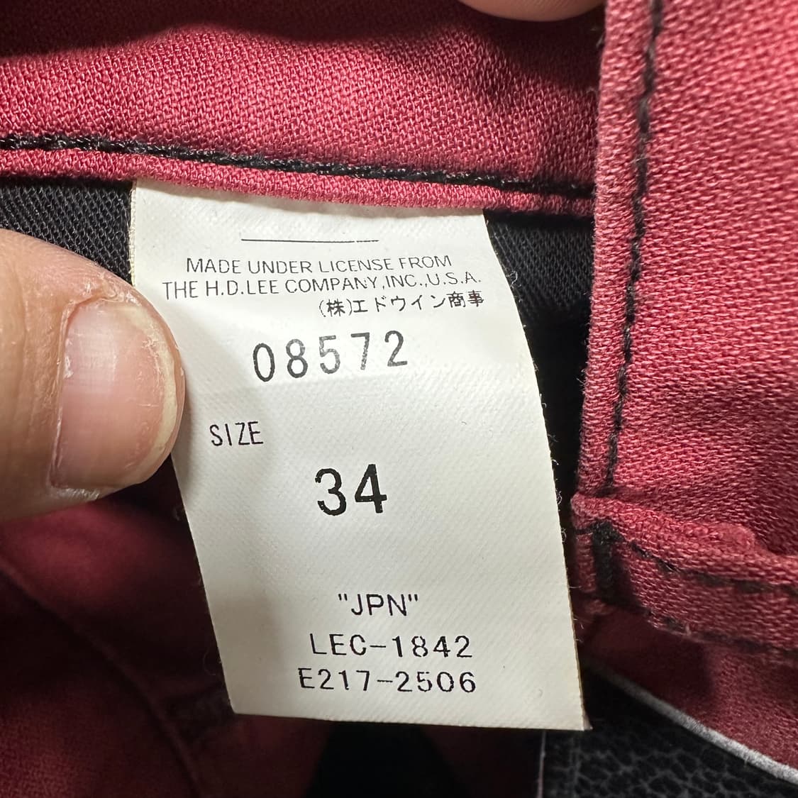 ✨ (바배) Lee 리 재팬 버건디 카고 팬츠 상품이미지3