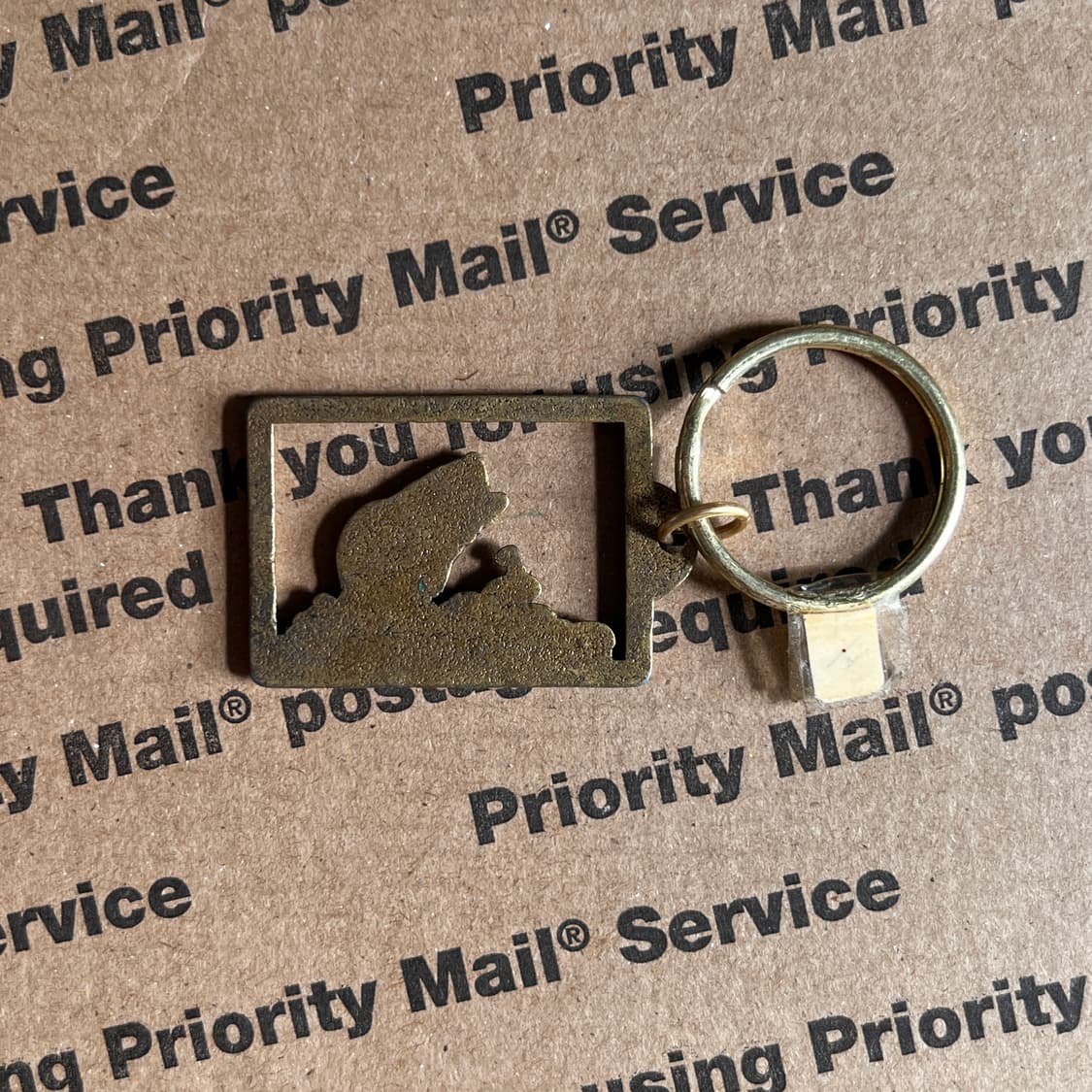 90s vtg Bronze Fish Keyring 상품이미지2